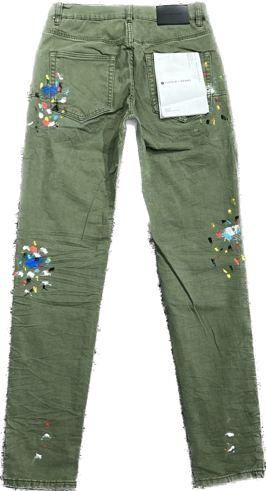 Olive Splatter Jeans