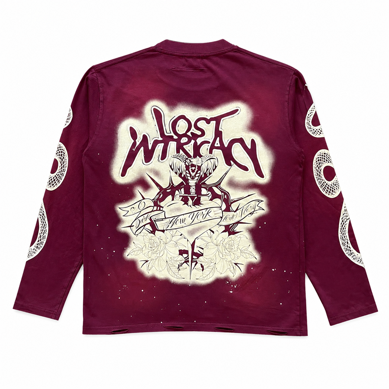 Lost Intricacy Maroon Long Sleeve