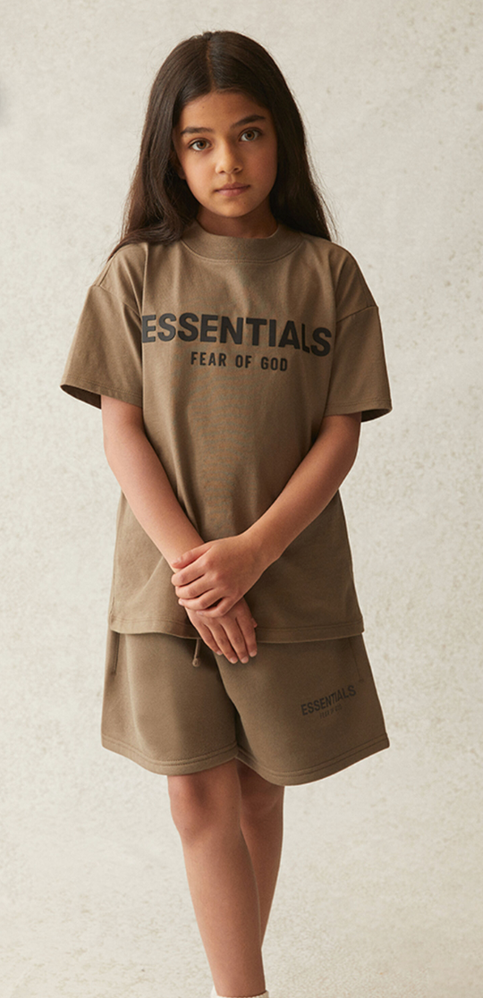 Kids Taupe Essentials Tee