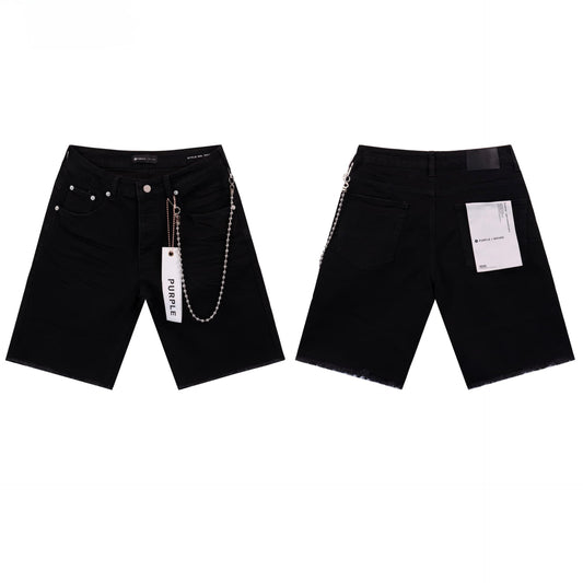 Purple Brand Pocket Chain Black Short Jeans