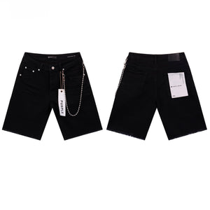 Purple Brand Pocket Chain Black Short Jeans