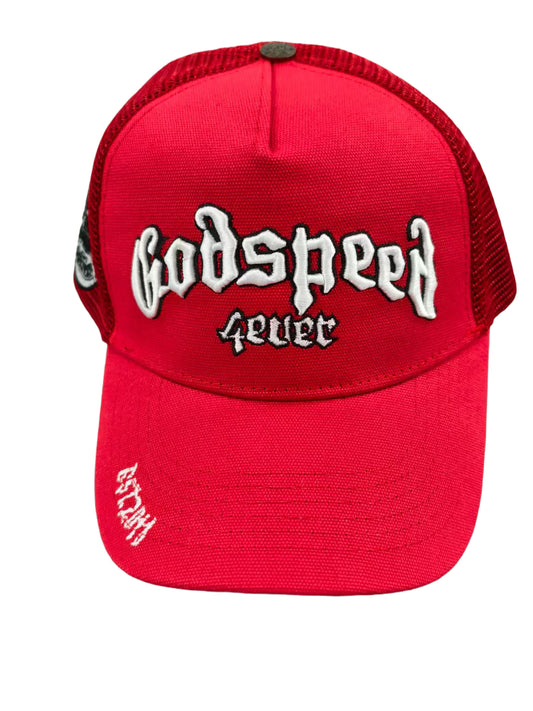 Godspeed Red Trucker Hat