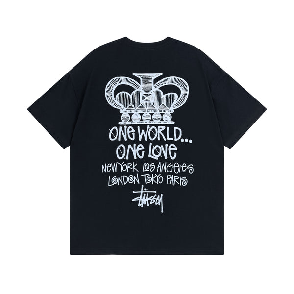 Stussy One World One Love Black Tee