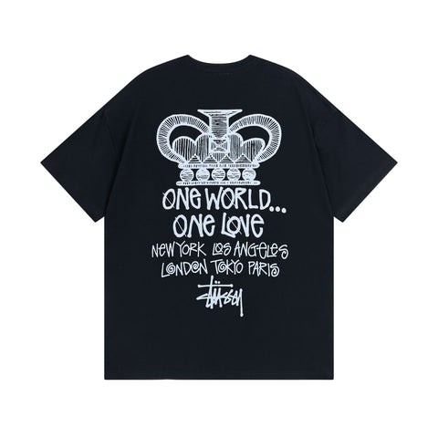 Stussy One World One Love Black Tee