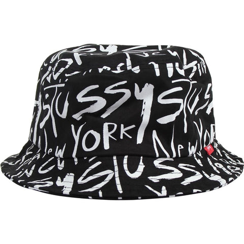 Stussy Black Tour Bucket Hat