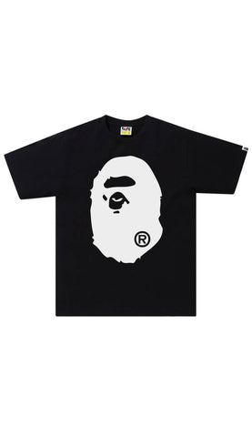 Bape White Big Head Black Tee