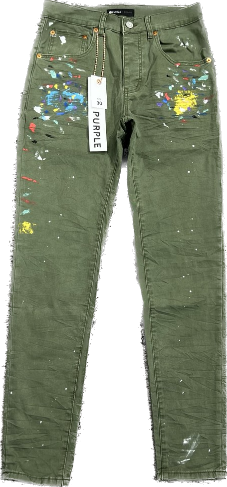Olive Splatter Jeans
