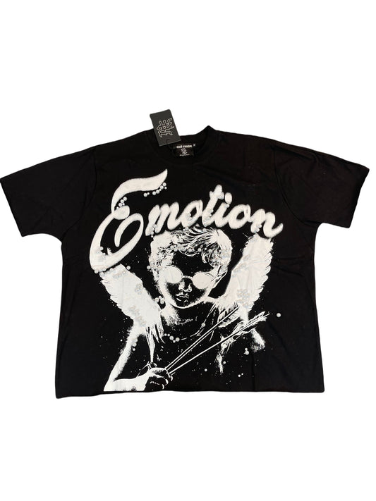 Mixed Emotions Black Pearl Cupid Cropped Tee