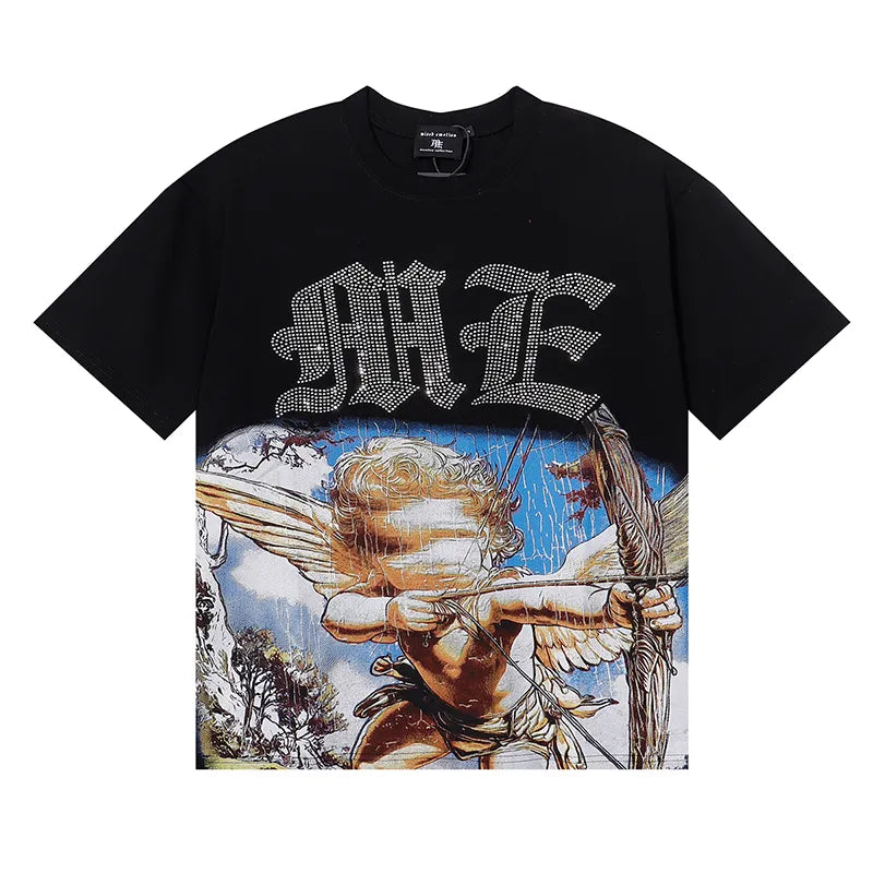 Mixed Emotions Blue Angel Rhinestone Tee