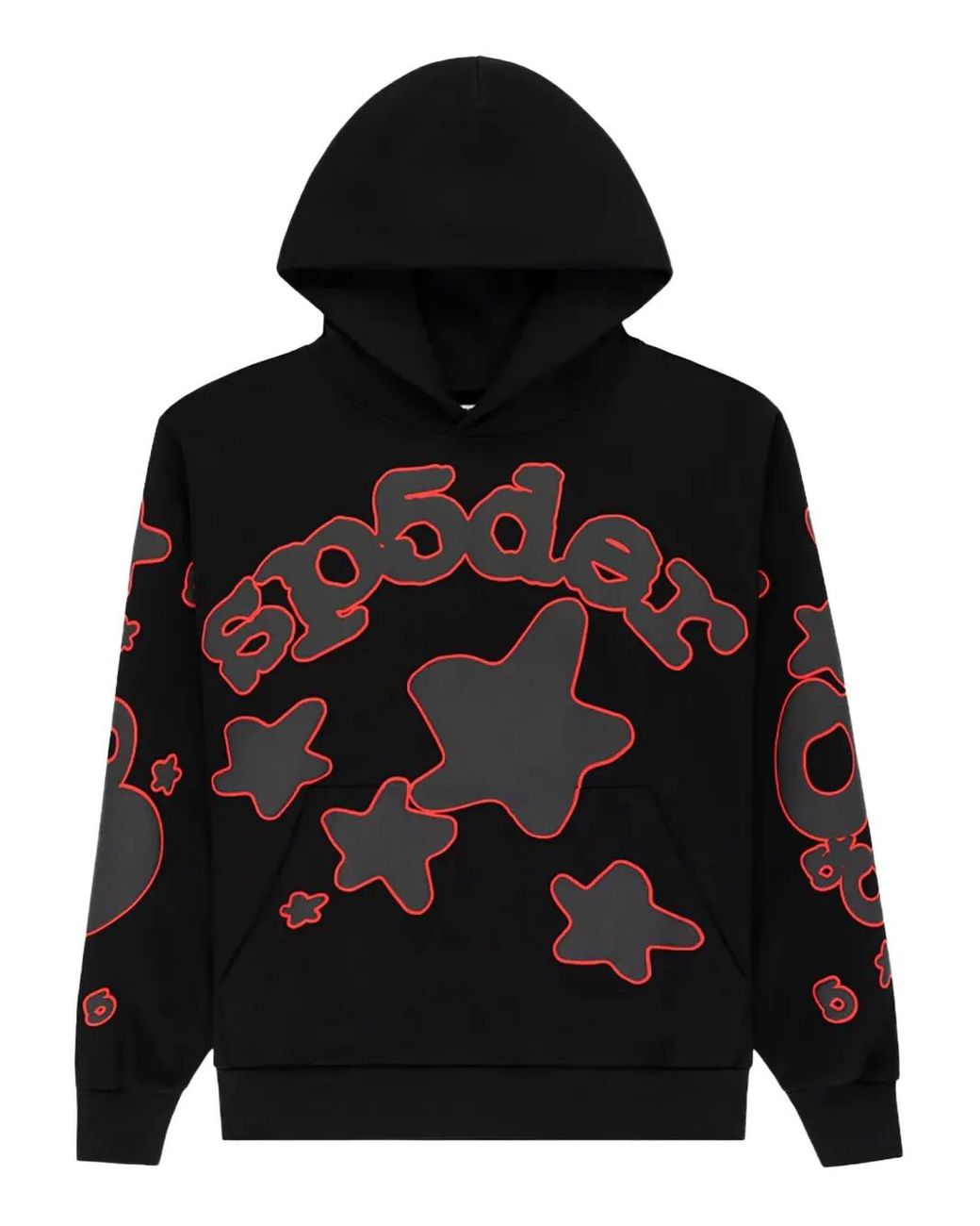 Sp5der Beluga Black Red Hoodie