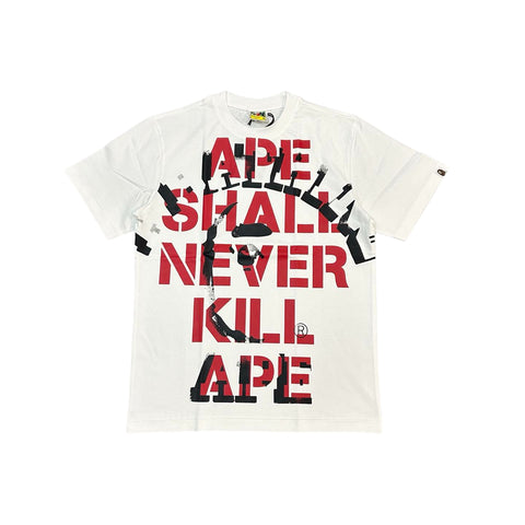 Bape Spray Print College White / Red