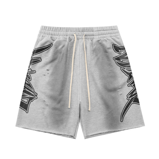 Mixed Emotions Grey Fade Cotton Shorts