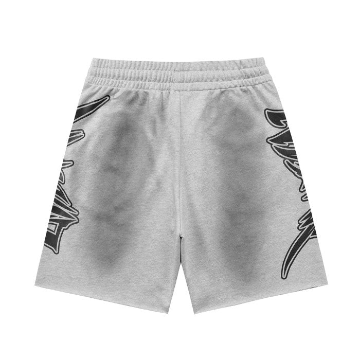 Mixed Emotions Grey Fade Cotton Shorts