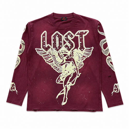 Lost Intricacy Maroon Long Sleeve