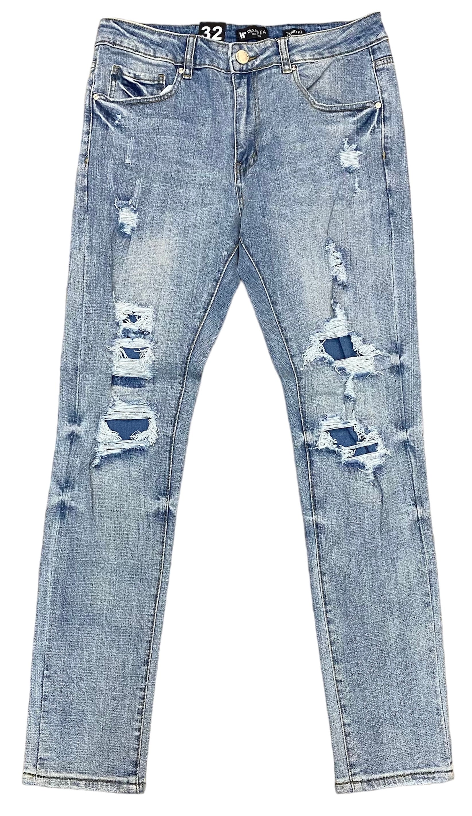 Blue Ripped Skinny Jeans – mutiny.ky