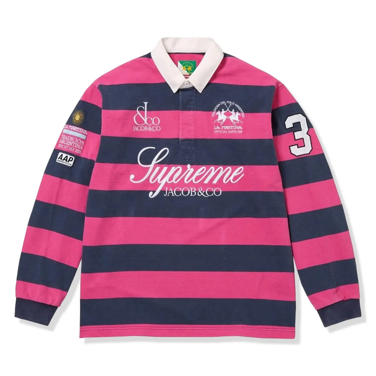Supreme x Jacob Co Rugby Pink Polo
