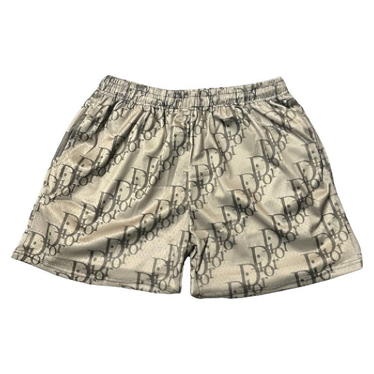 Cream Dior Mesh Shorts
