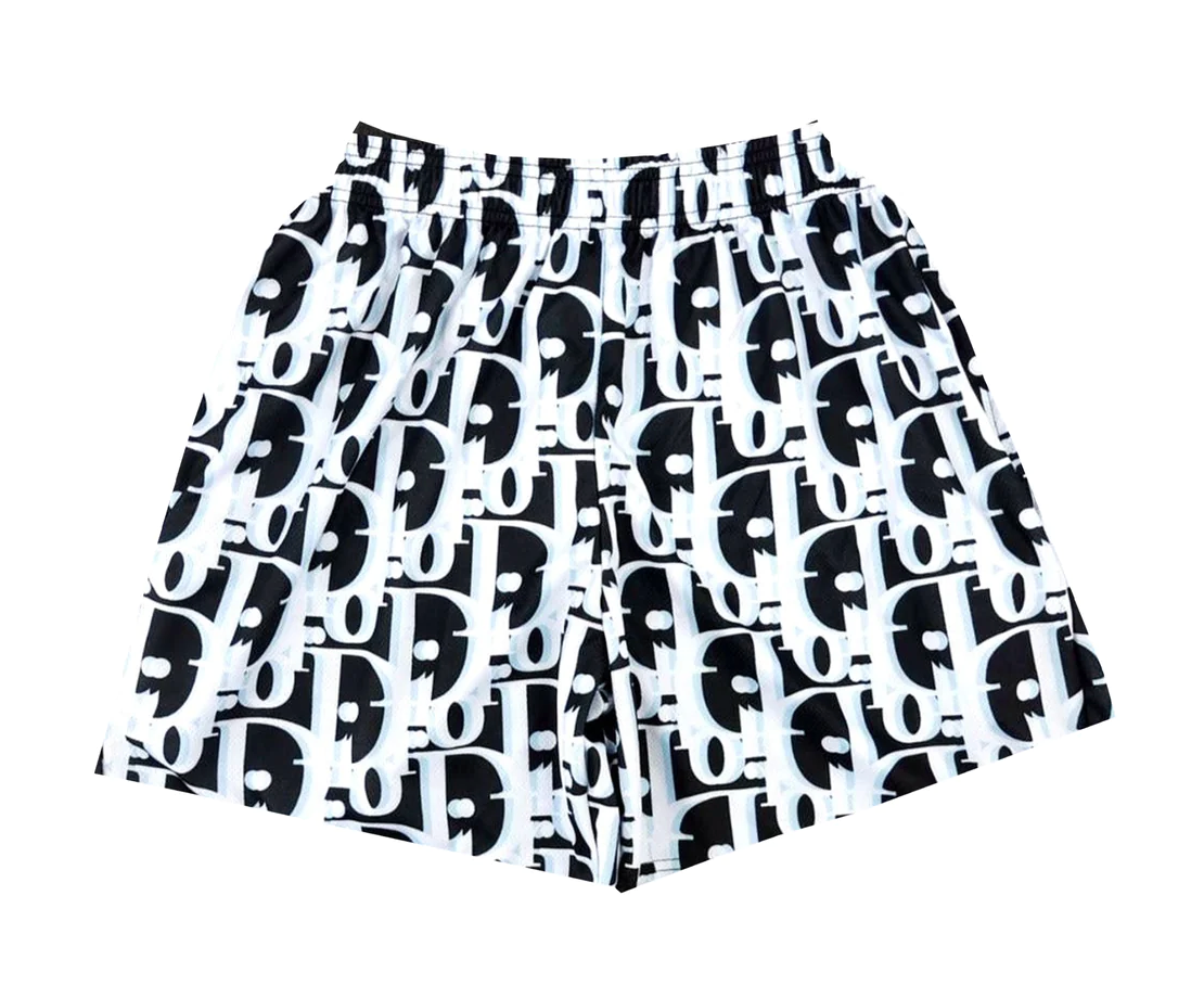 Dior Black White Mesh Shorts
