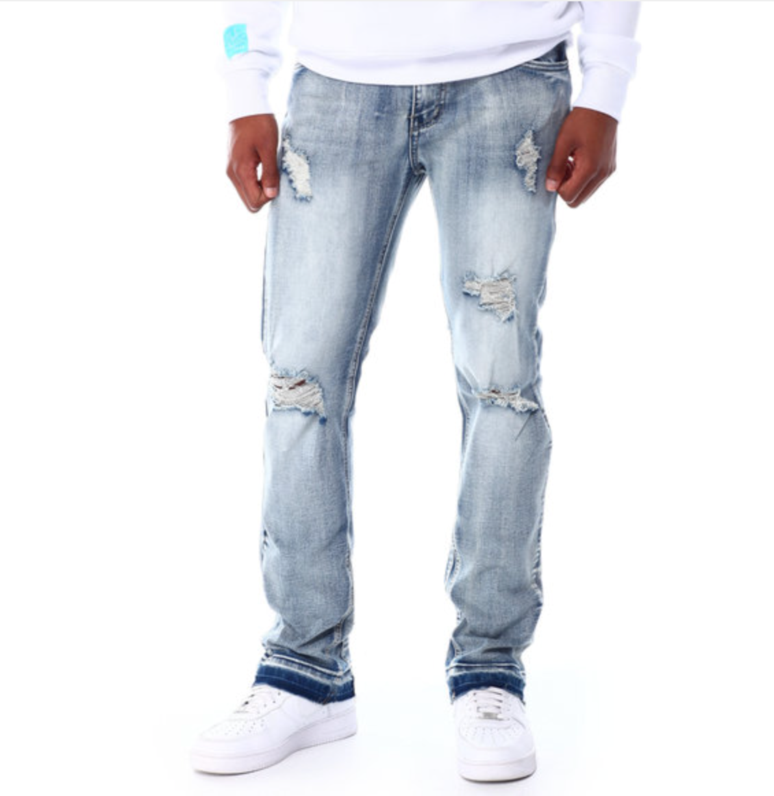 Rip Stacked Indigo Jeans