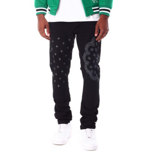 Cross Paisley Pattern Jean