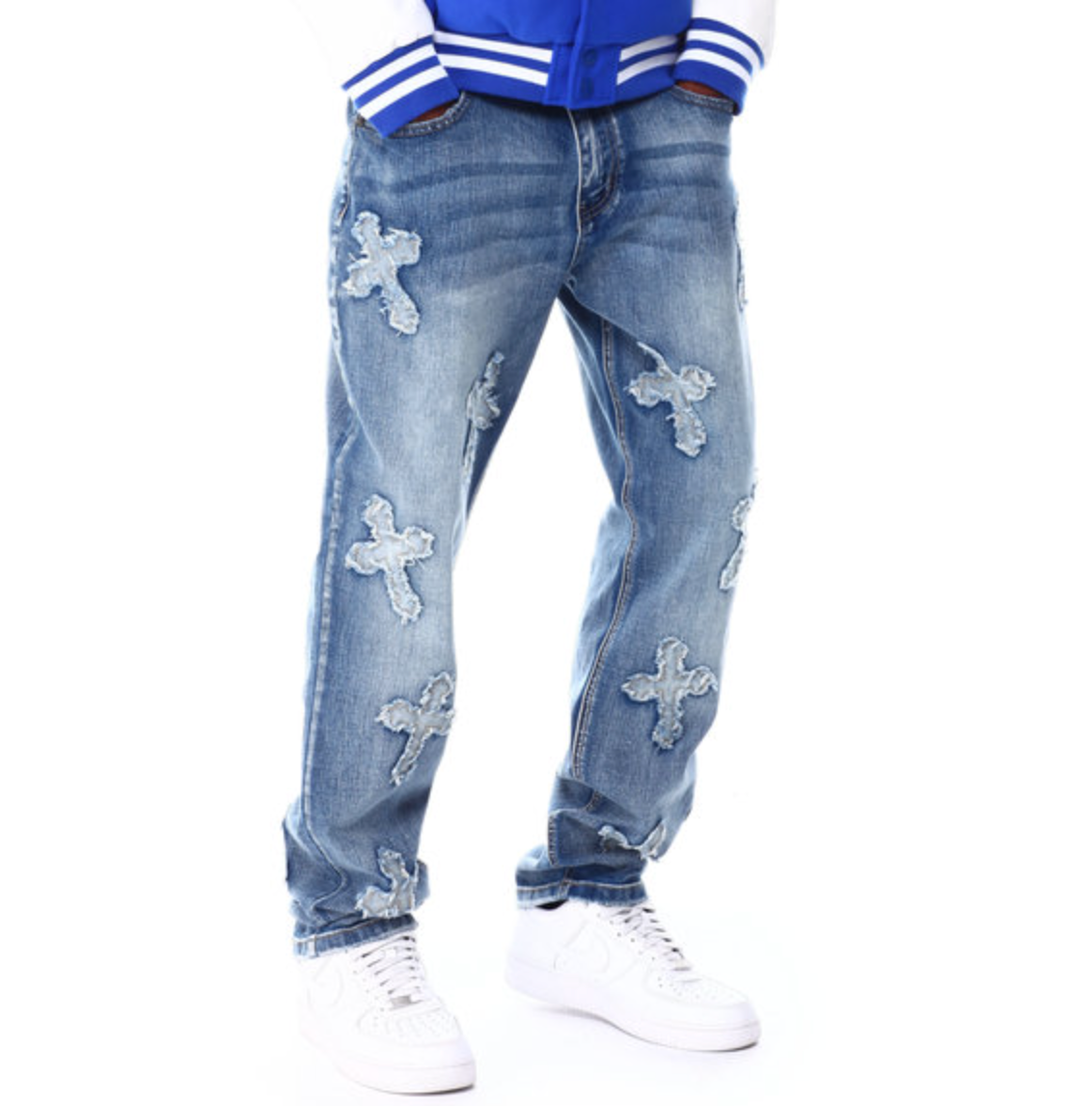 Cross Pattern Jeans