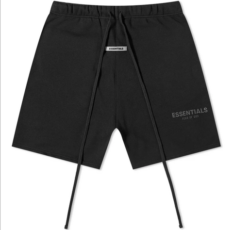 Essentials Black Cotton Shorts