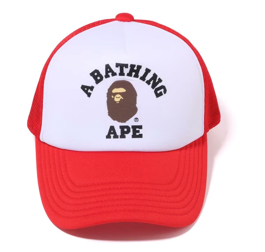 Bape Red Trucker Hat