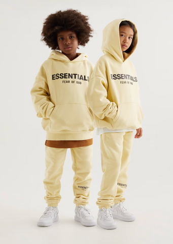 Kids Cream Essentials Hoodie / Jogger Set