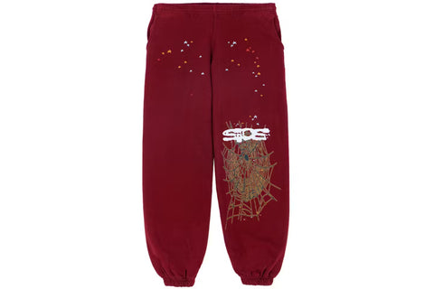 Sp5der Maroon sweatpants