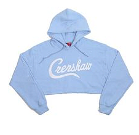 Crenshaw Crop Top Sky Blue Hoodie